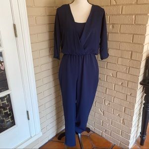 White House Black Market Navy Jumpsuit